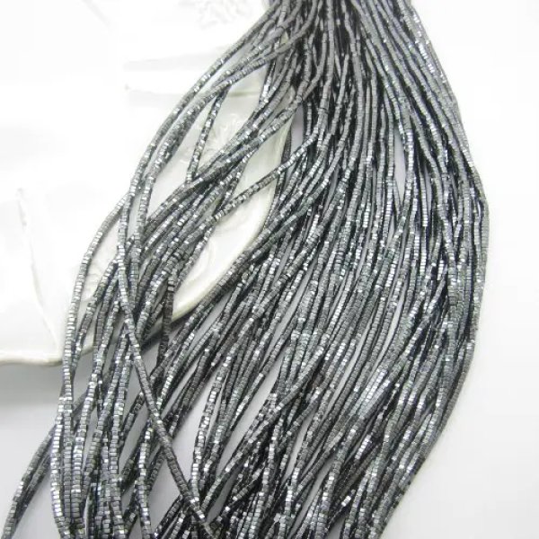 Hematyt sześciokąt 2x1mm (sznurek)