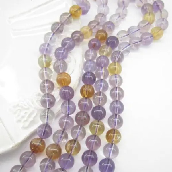 Ametryn – kulki 9 mm (sznurek ok. 38 cm)