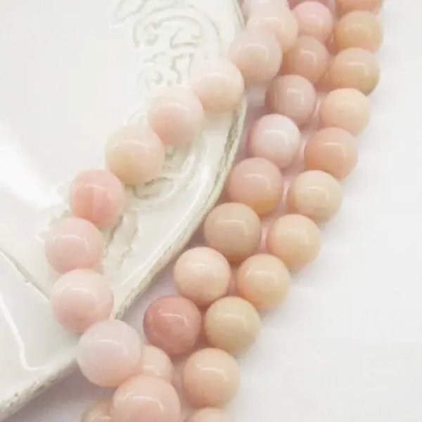 Opal Różowy kulki 10mm(sznurek)