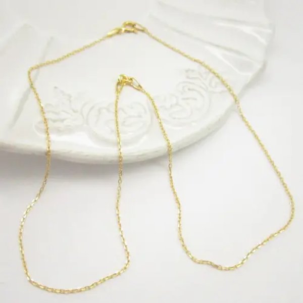 Łańcuszek Anker 40cm (20cm+20cm)- baza do naszyjników srebro złocone 