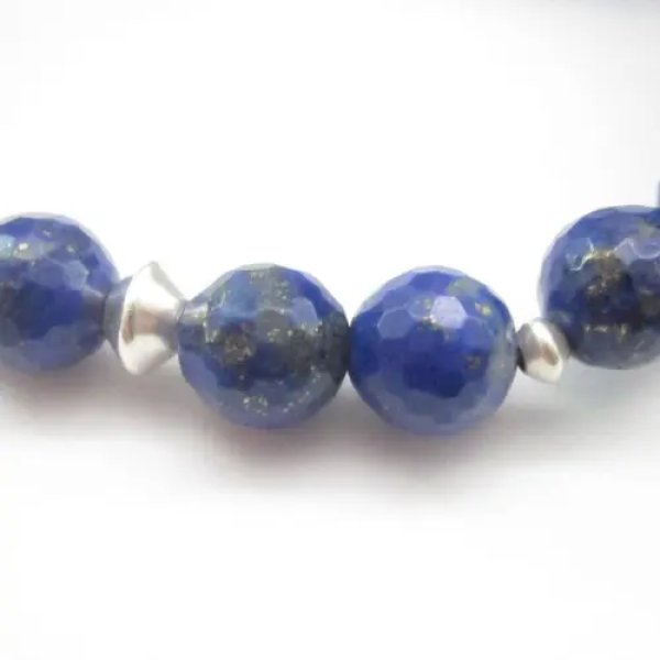 Lapis Lazuli i elementy srebrne - bransoletka