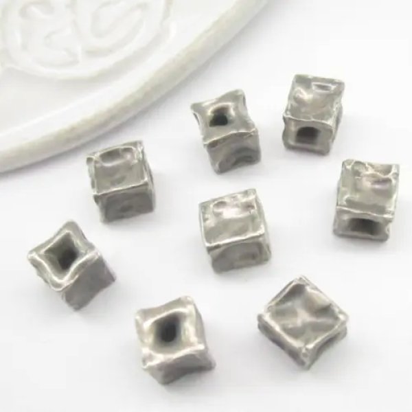 Srebro Oksydowane Ag - przekładka kostka 6mm  