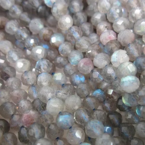 Labradoryt fasetowany kulka 3,3 mm (sznur)