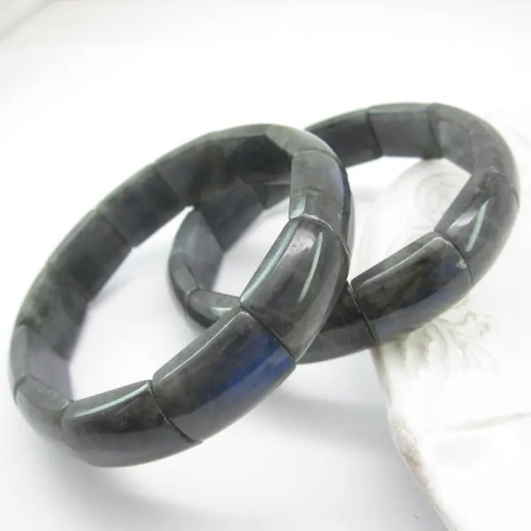 Labradoryt - 17x13 mm - bransoleta (sztuka)