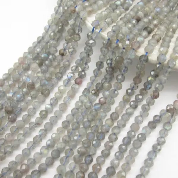 Labradoryt fasetowany kulka 3,3 mm (sznur)