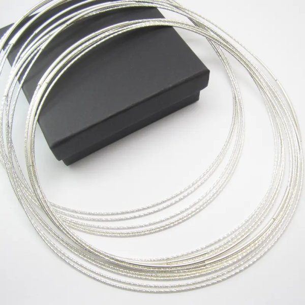 Obroża 50cm - srebro diamentowane