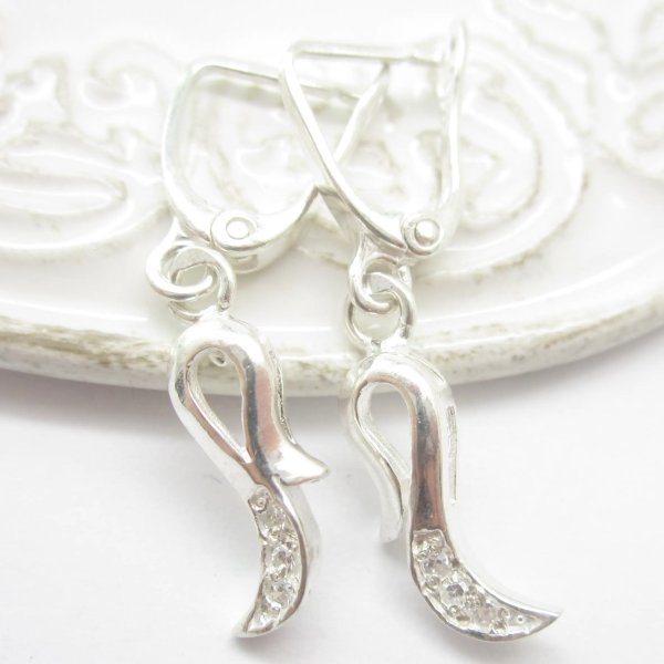 Cyrkonie w srebrze - kolczyki (para)