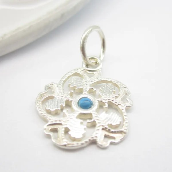 Srebro Ag - zawieszka kwiat  14 mm