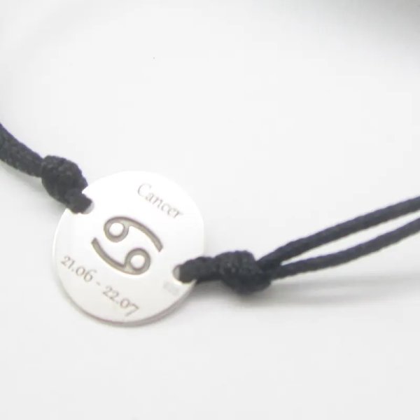 Sznurek i srebro RAK (CANCER 21.06-22.07) - bransoleta