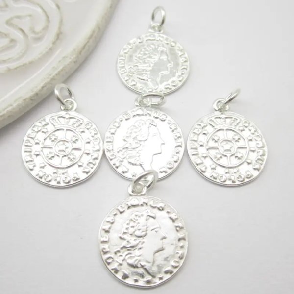 Srebro Ag  - zawieszka moneta 13 mm Stanisław August Poniatowski