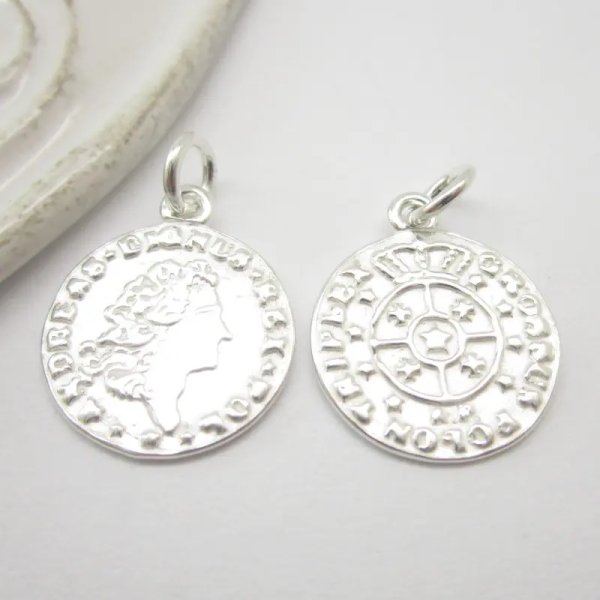 Srebro Ag  - zawieszka moneta 13 mm Stanisław August Poniatowski