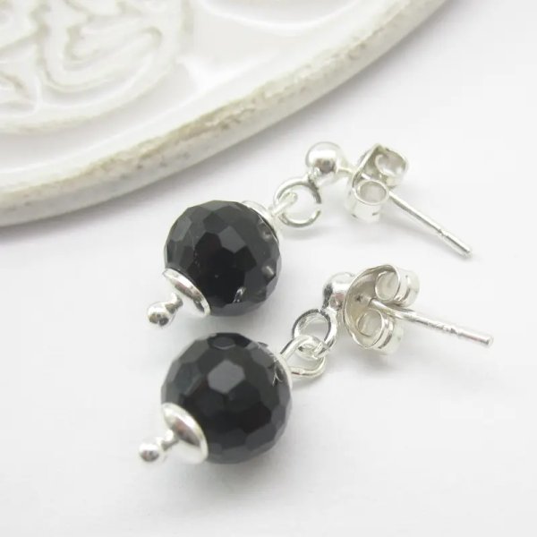 TURMALIN i srebro - kolczyki sztyfty kulki