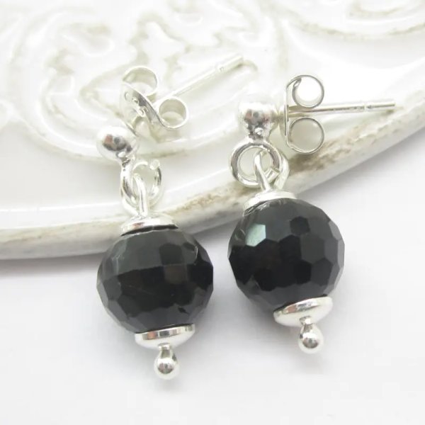 TURMALIN i srebro - kolczyki sztyfty kulki