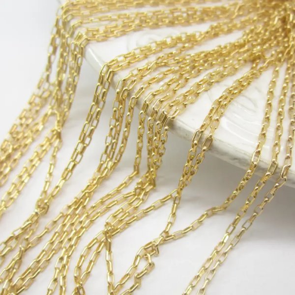 Srebro Złocone Ag  - Łańcuch oczka 2,5x1,5mm (20 cm)