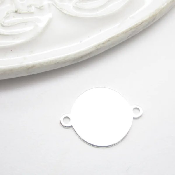 Srebro Ag - łącznik blaszka do grawerowania 16x12mm