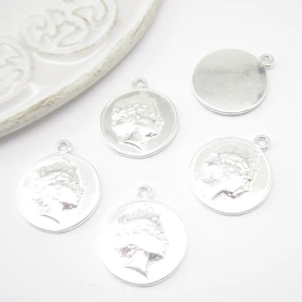 Srebro Ag  - zawieszka moneta 15mm