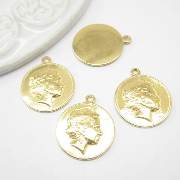 Srebro Ag Złocone - zawieszka moneta 17mm