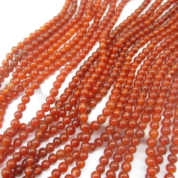 Onyks czerwony kulka 3 mm – sznur ok. 38 cm