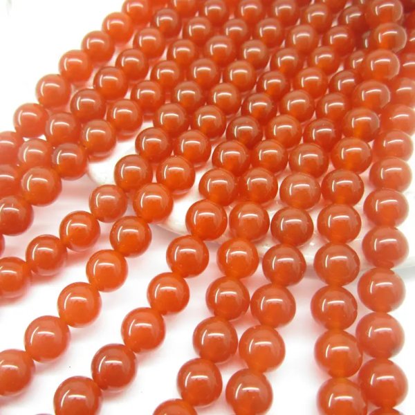 Onyks Czerwony kulka 8 mm (sznurek)