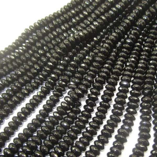 Onyks fasetowany oponka 6x3 mm (sznurek)