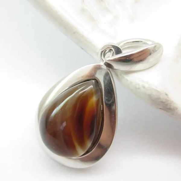 Opal Ognisty i srebro rodowane - zawieszka łezka