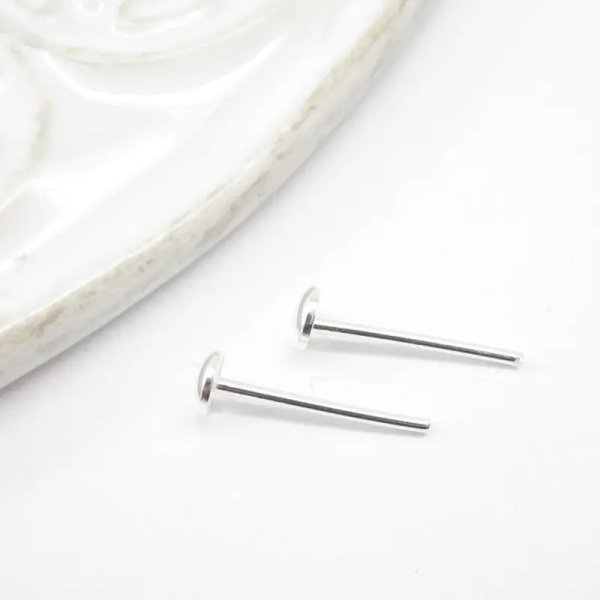 Srebro Ag - szpilka z miseczką 1cm (para)