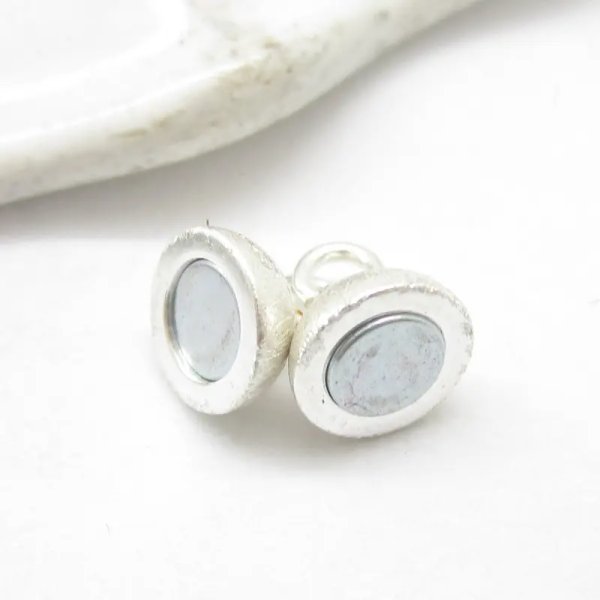 Srebro Ag Satynowane - zapięcie magnetyczne kulka 6 mm