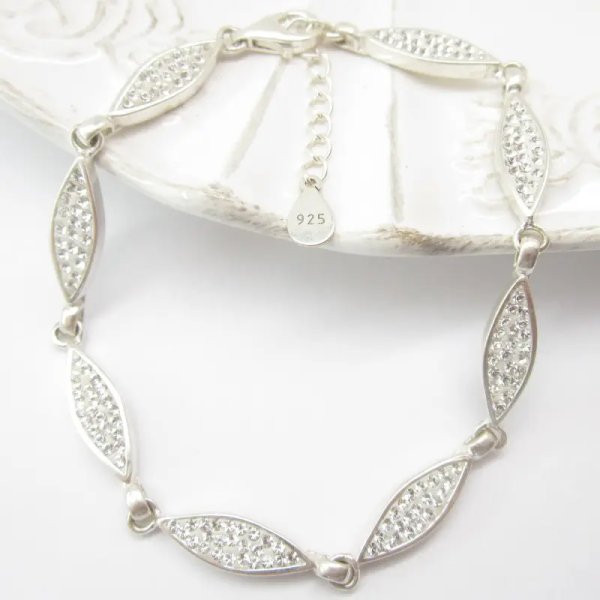 Cyrkonie w srebrze - bransoleta