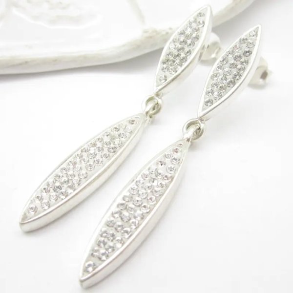 Cyrkonie w srebrze - kolczyki sztyfty (para)