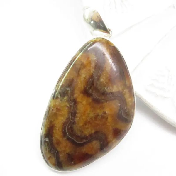 Sibersit (odmiana Amonitu) i srebro - wisiorek