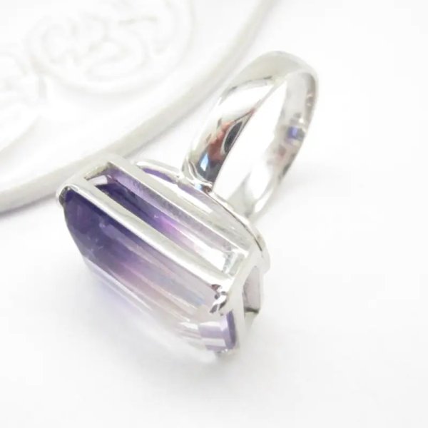 Ametryn i srebro rodowane - pierścionek REZERWACJA