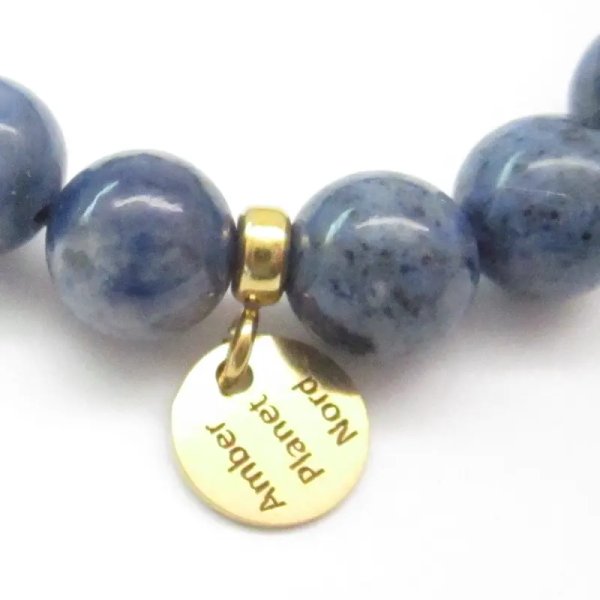 Dumortieryt i srebro złocone - bransoletka 