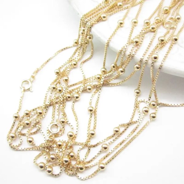 Łańcuszek wenecjana 52cm - srebro złocone