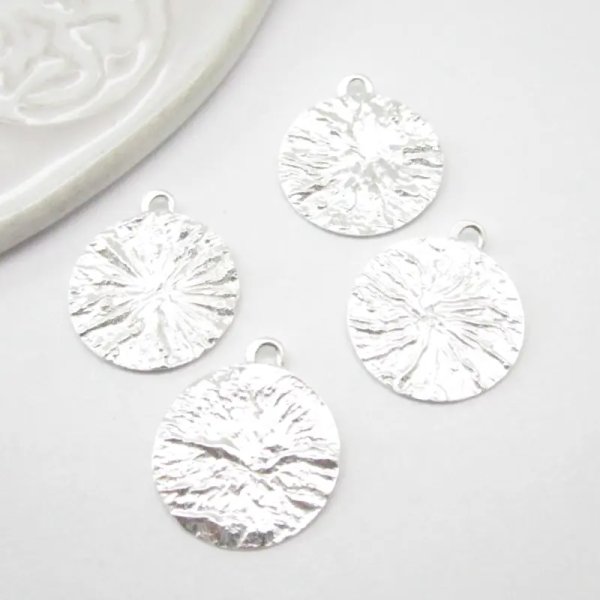 Srebro Ag - zawieszka blaszka młotkowana 13-14mm