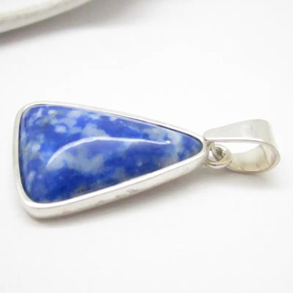 Lapis Lazuli Chile i srebro - zawieszka trójkąt