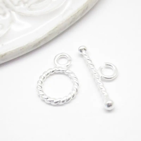 Srebro Ag - Zapięcie ozdobne bolec (toggle) 11mm