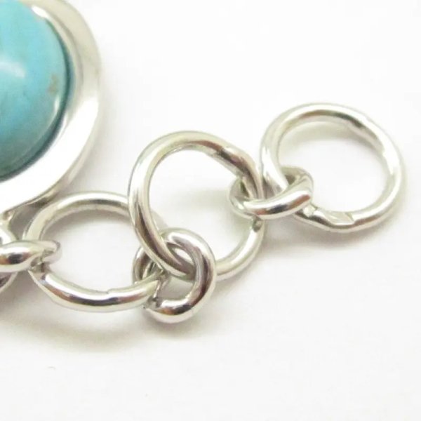 Turkus i srebro rodowane - bransoletka owale