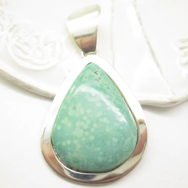 Turkus i srebro - wisiorek łza