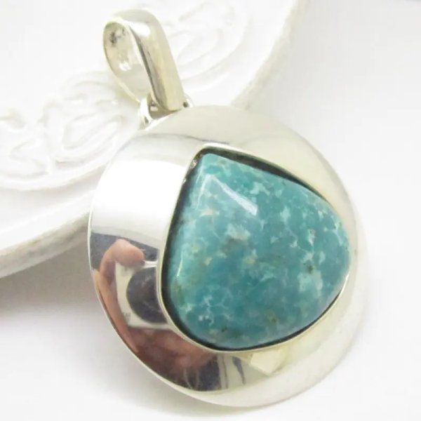 Turkus i srebro - zawieszka łza