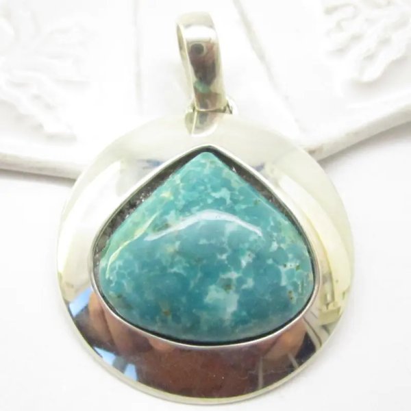 Turkus i srebro - zawieszka łza