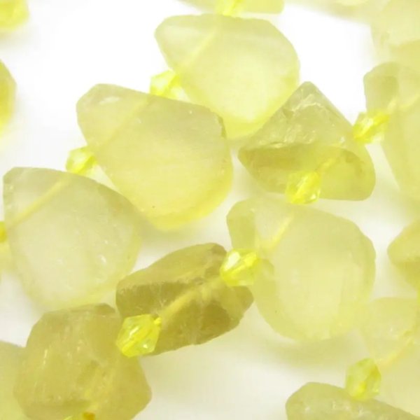 Lemon (cytryn) surowy – bryłki nieregularne „łzy” – sznur ok. 38 cm