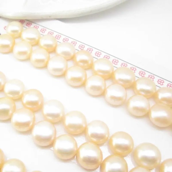 Perła hodowana kremowa (ecru) 8-8,5 mm (para) okrągła