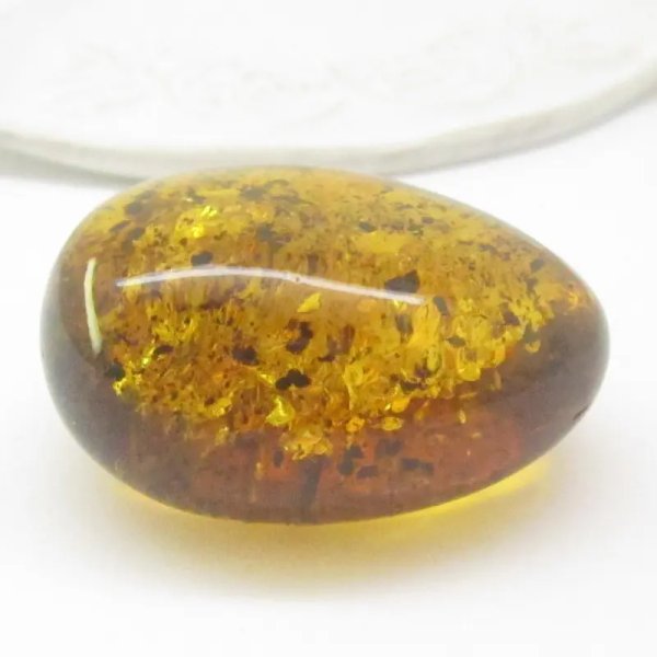 Bursztyn z łuskami łza 39x29x20 mm