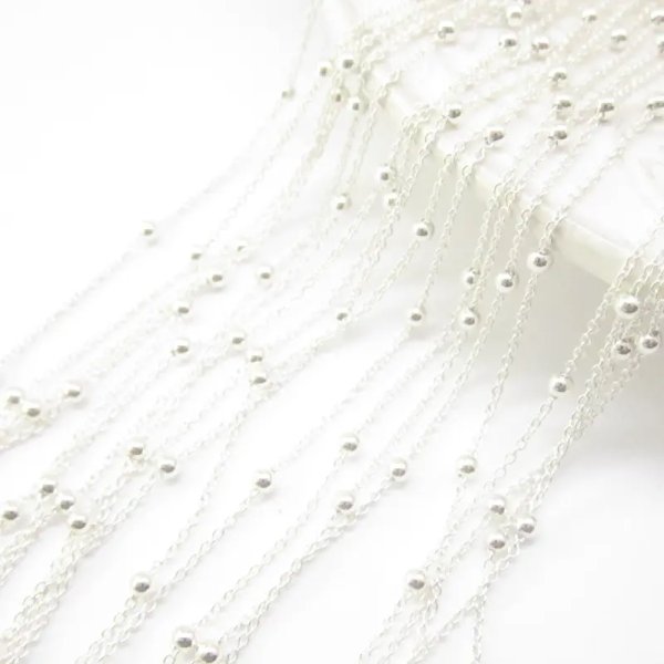 Łańcuszek Anker z kulkami (38 cm - 70 cm) - srebro 