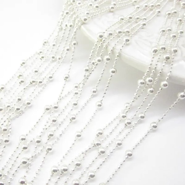 Łańcuszek z kulkami (38 cm - 70 cm) - srebro 