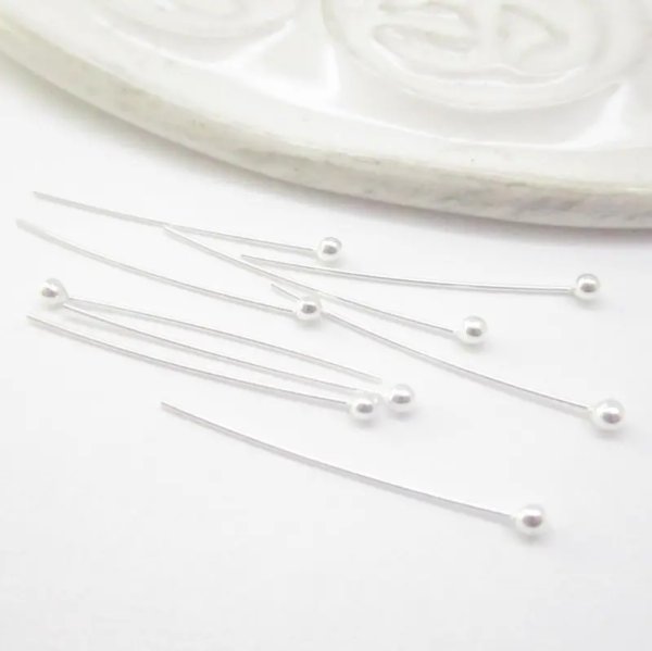 Srebro Ag - szpilka 2 cm drut 0,4 mm (para)