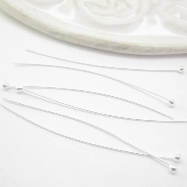 Srebro Ag - szpilka 4 cm drut 0,4 mm (para)