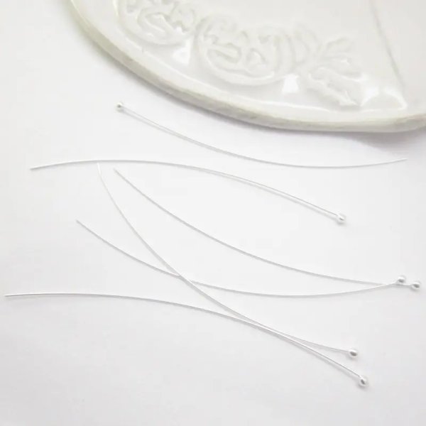 Srebro Ag - szpilka 6 cm drut 0,4 mm (para)