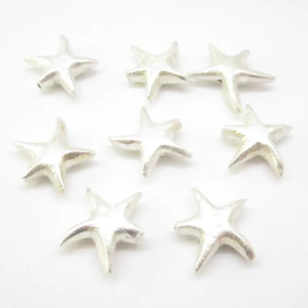 Srebro Ag satynowane - przekładka rozgwiazda 14x4 mm