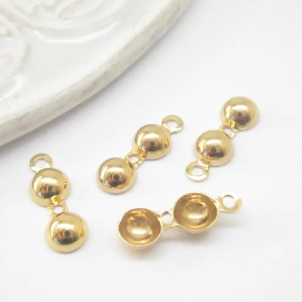 Srebro Ag Złocone - łapaczki duże kulka 14x5mm(para)  